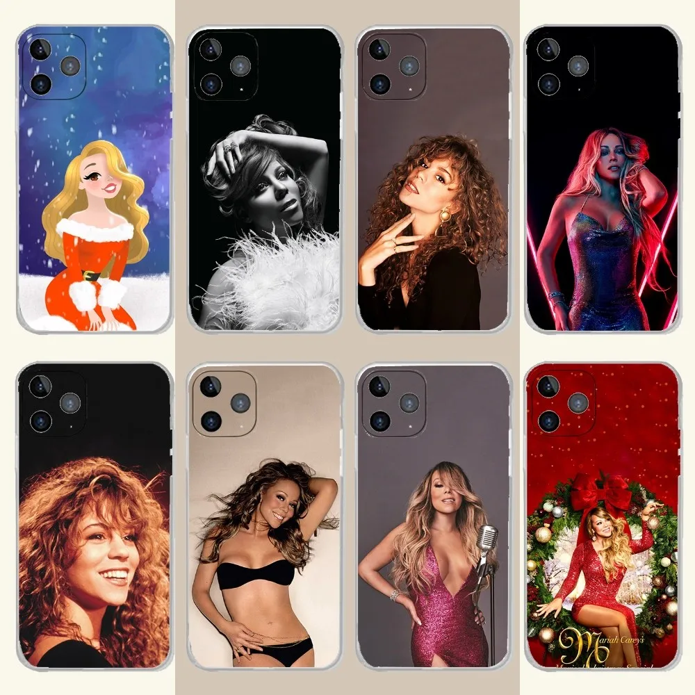 Singer Mariah Carey Phone Case For iPhone 15,14,13,12,11 Plus,Pro,Max,XR,XS,X,7,8 Plus,SE,Mini Transparent Silicone Soft