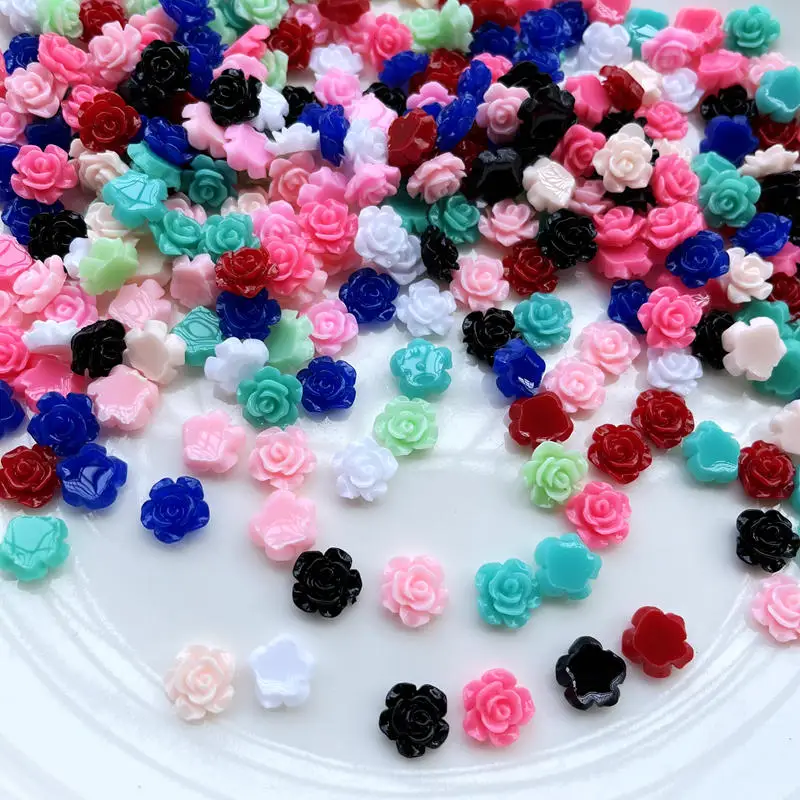 50 pieces of new cute 13mm resin mini flower flat back Cabochon scrapbook Kawaii DIY decorative accessories