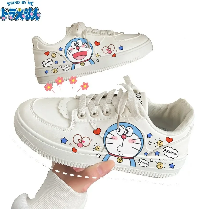 

New Anime Doraemon Sneakers Cartoon Cosplay Casual Shoes Non-slip Soft Bottom Sports Shoes Kawaii Skate Shoes Kids Birthday Gift