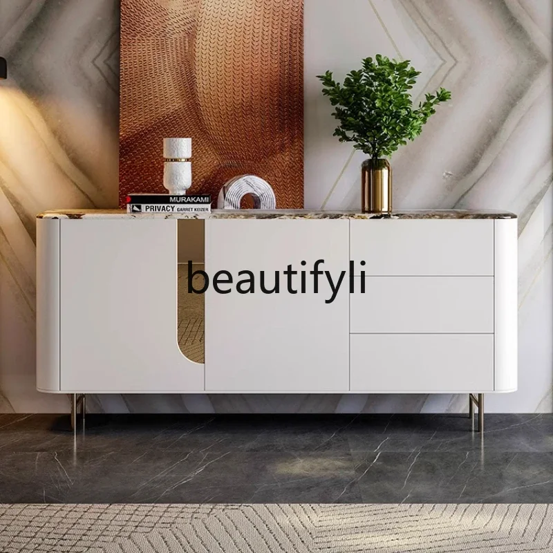 E182 Modern light luxury dining side cabinet, simple  against the wall, porch cabinet partition, solid wood locker high-end