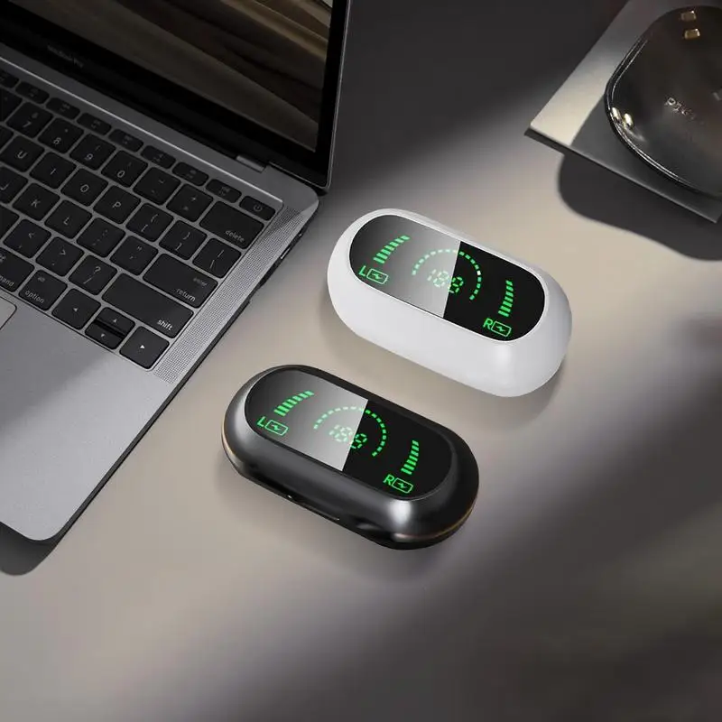 سماعات أذن مفتوحة لصالة الألعاب الرياضية، سماعات أذن لاسلكية حقيقية تدوم طويلاً مع علبة شحن مقاومة للعرق ومقاومة للماء