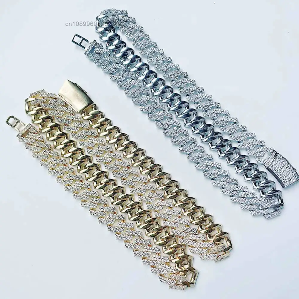 Luxury Customized Big Size 16mm Men's Jewelry Hip Hop Miami Cuban Link Chain Necklace Vvs Moissanite Diamond.