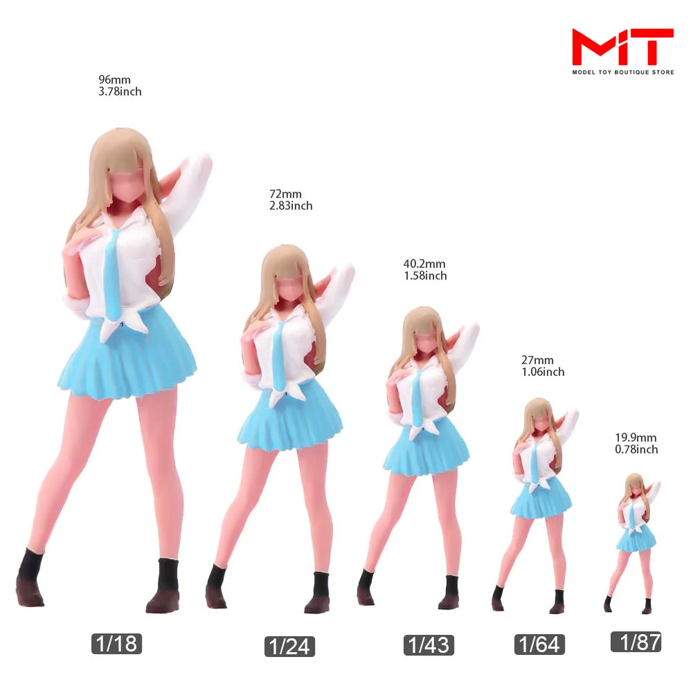 Miniature Figure 1/87 1/64 1/43 1/24 1/18 Anime Beauty Student Uniform Girl Mini Diorama Figurines Doll Model Scene Prop Display