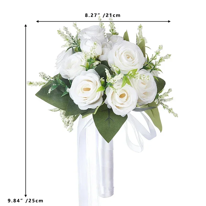 1pc Rose Brautjungfer Bouquet für Hochzeit Seide Rose Künstliche Blumenstrauß Valentinstag Dekoration Kirche Party