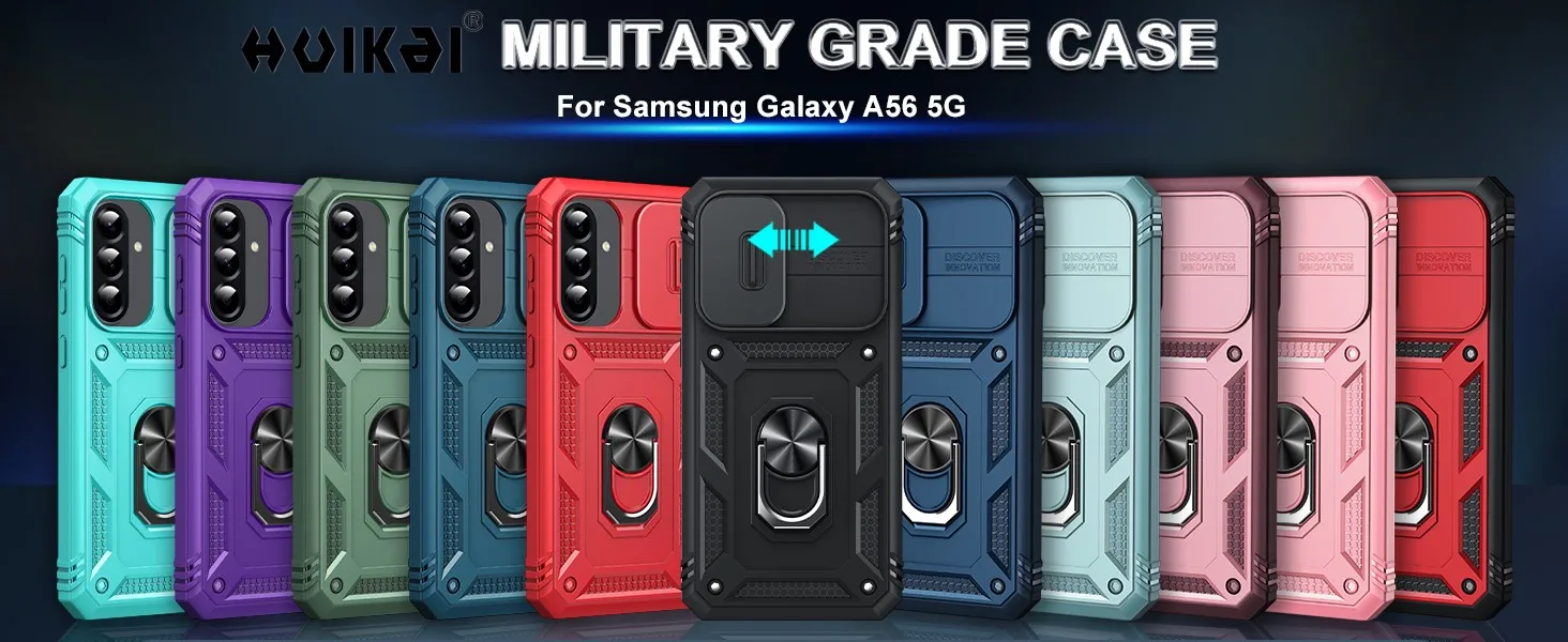 Hülle für Samsung Galaxy A37 A57 A56 A36 A17, Kameraschiebeobjektiv, Schutzpanzerung, militärischer Schutz, stoßfest, robuste Hülle – Detail 3