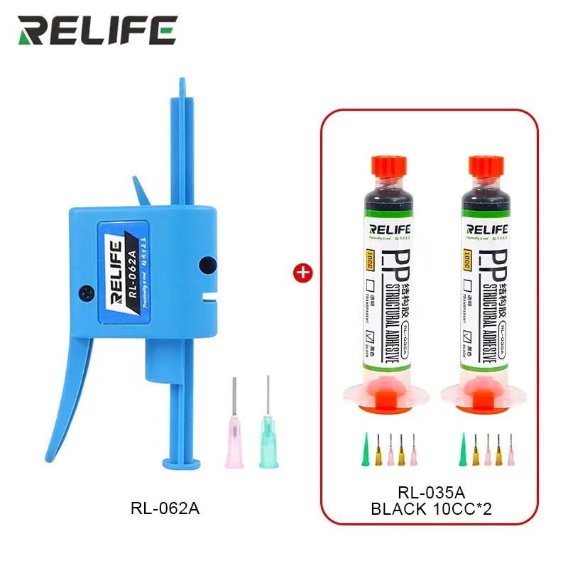 RELIFE RL-062A مسدس غراء يدوي/10CC لزيت حقنة 10CC، معجون لحام، زيت قناع لحام بالأشعة فوق البنفسجية، لاصق هيكلي