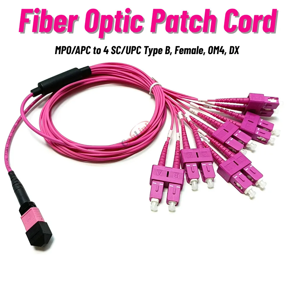 

2pcs MPO/APC Fanout Duplex SC/UPC, OM4 MM 5m Elite Low loss Male, Female, 2.0/3.0mm cable, MPO Assembly Type B