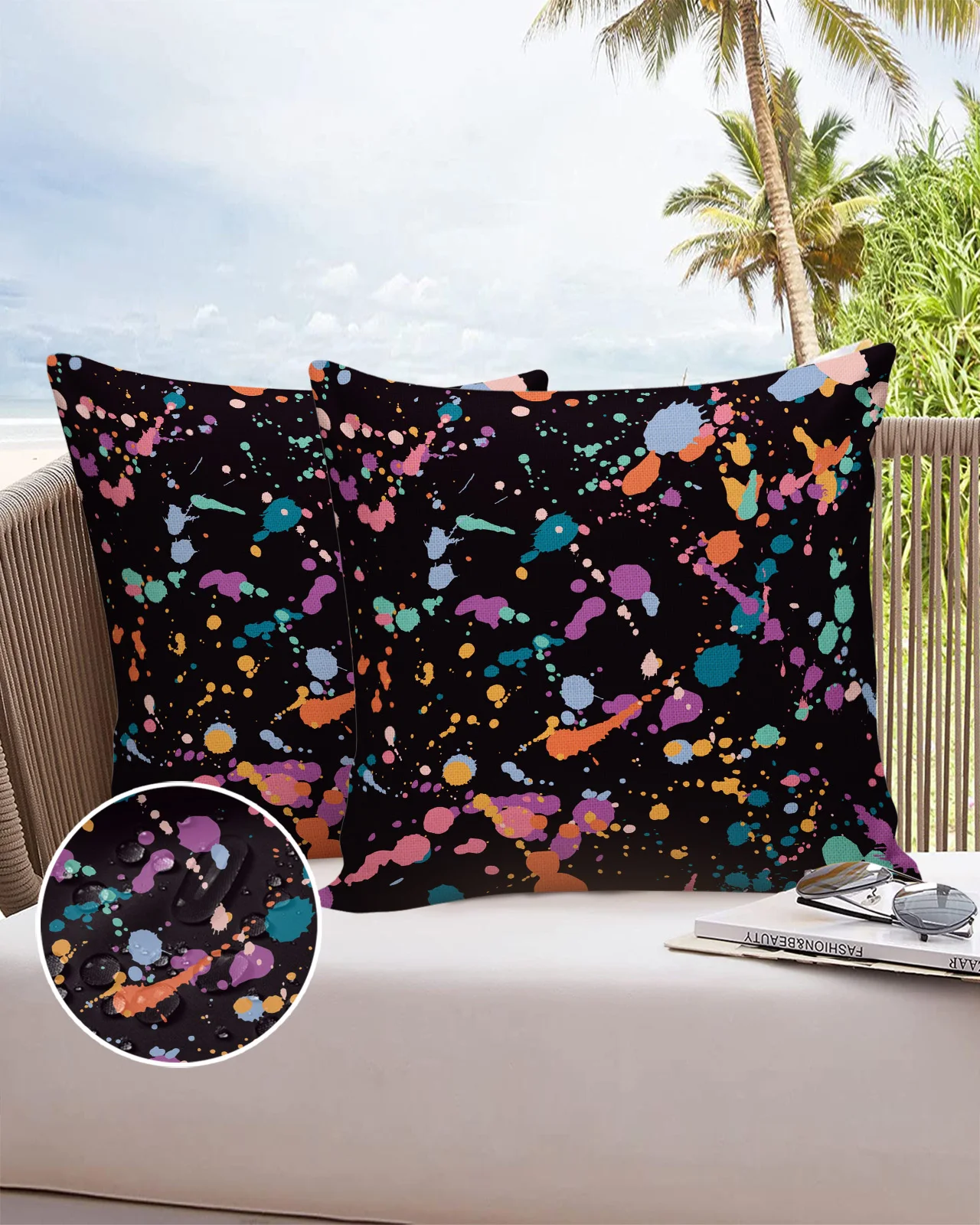 2/4pcs Pillowcase Set Color Paint Splatter Art Luxury Pillowcase Bedroom Living Room Sofa Cushion Pillow Cover