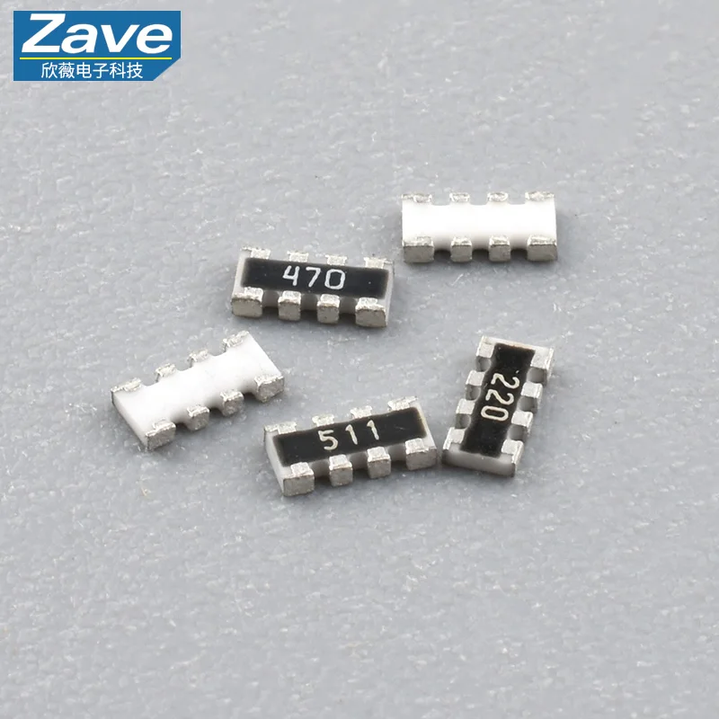 1206 (0603*4) SMD Network Resistor, 5%, 100R, 22R, 47R, 510R, 4K7, 10K