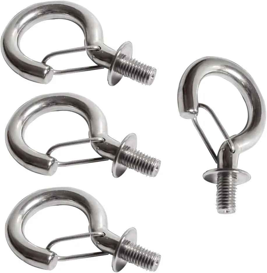 

Stainl Steel M8/M10 Storage Hook, 4 Pieces, Heavy Duty, Rustproof, For Hanging Rowing Racks, Hammock, Awning, Chain, Basket,