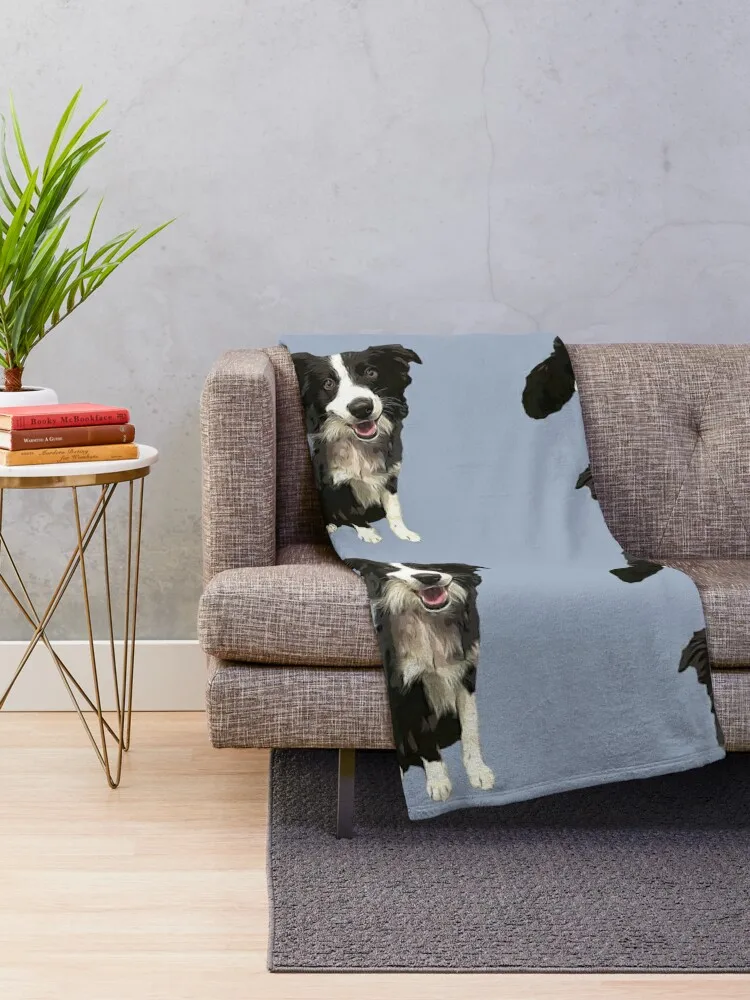 Border Collie Cartoon Dog Throw Blanket Cute Fluffys Large Soft Big Extra Large Throw Blankets