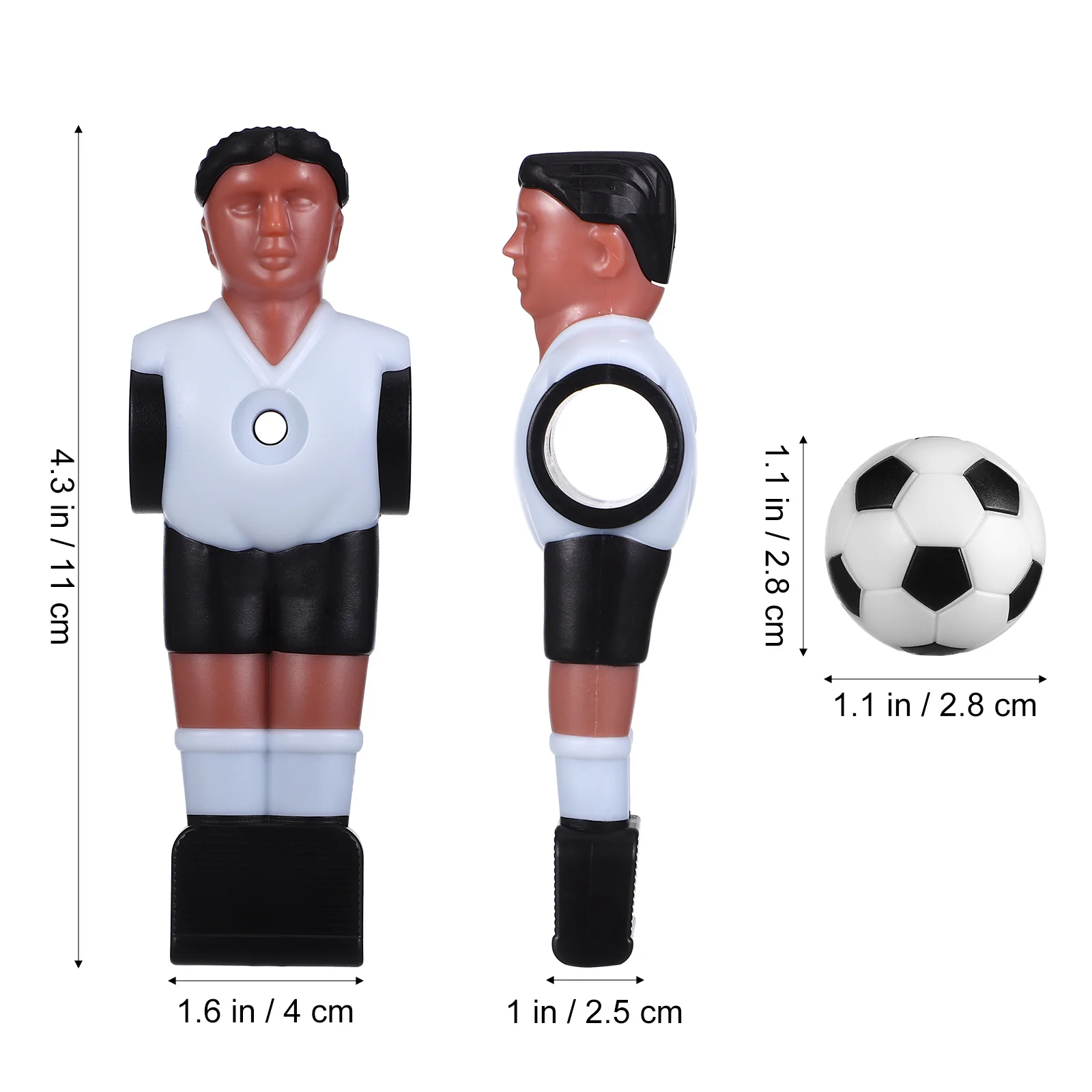 4-teiliges Puppen-Tischfußball-Zubehör, Tischfußball-Ersatz für Spieler, Harzmaterial, einfach zu installieren, Schreibtischfußball, Mini-Fußball