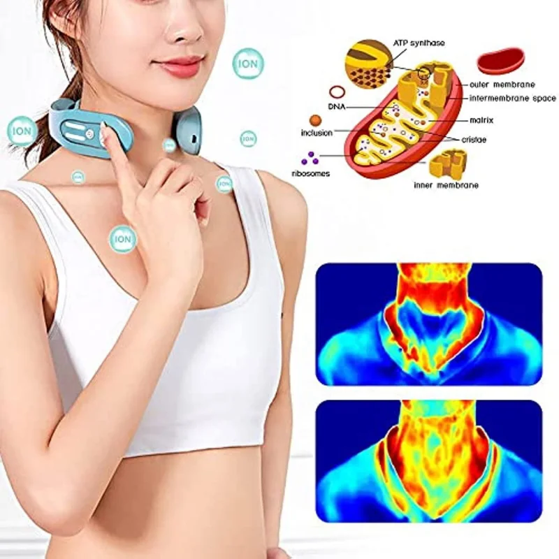 Portable Cervical Spine Massager EMS Neck Acupoints Lymphvity Massager Device, Lymphatic Drainage Machine Pain Relief