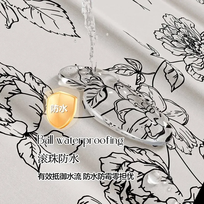 Bathroom shower curtain folding invisible toilet partition Quick dry shower wet and dry separate bathtub