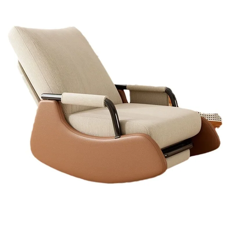 Foldable Rocking Chair Detachable Removable Washable Cover Small Single Chaise Longue Wooden Base Dormette Recliner