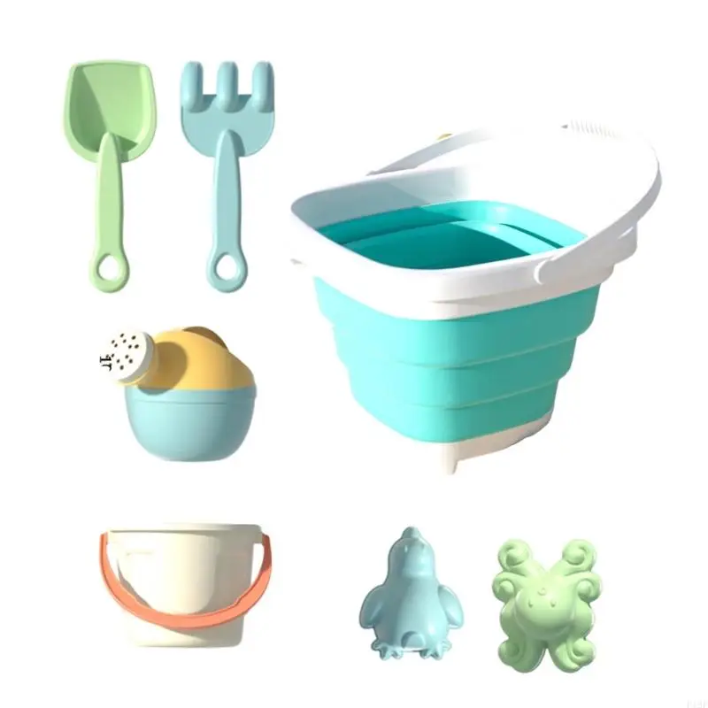 Juego y agua, cubo plegable, pala, juego herramientas para para diversión aire libre F19F