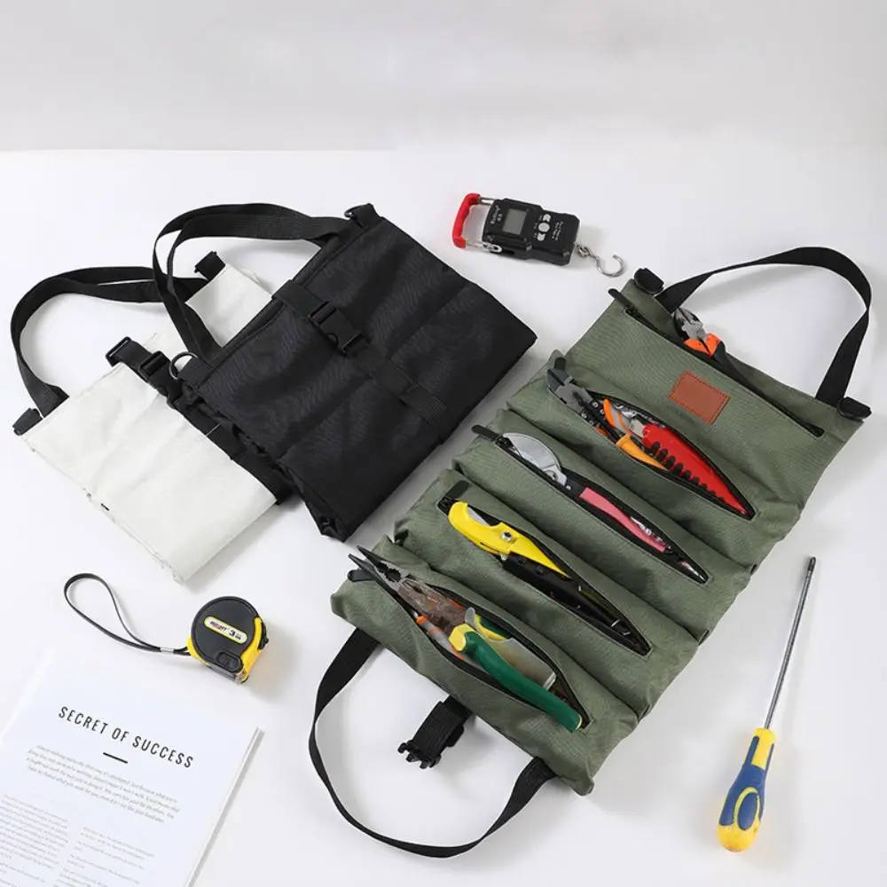 Multi-functional Hardware Tool Kit Foldable Oxford Car Tools Storage Bag Organizer Tool Roll Pouch Foldable Tool Kit Woodworking