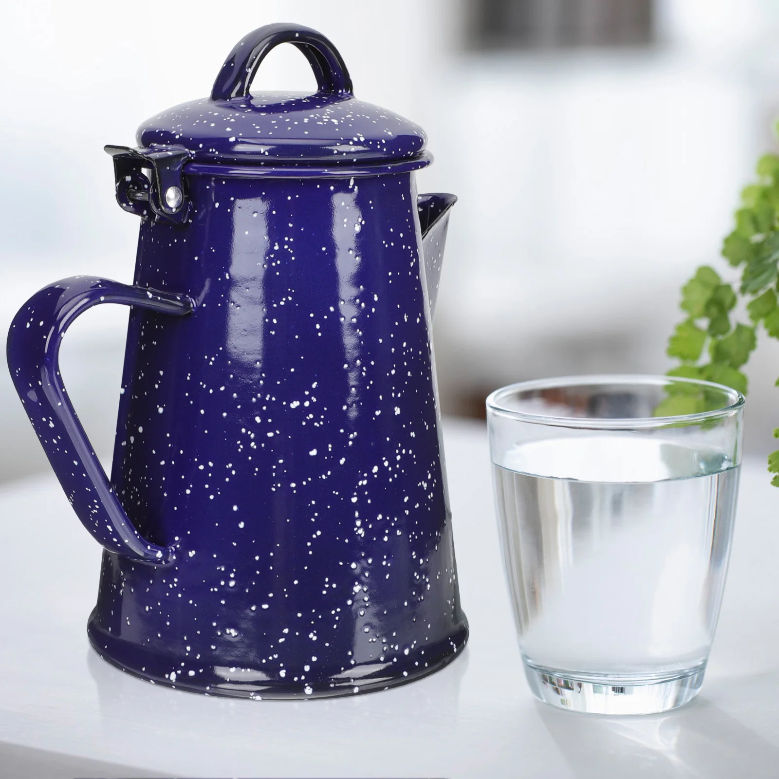 Enamel Coffee Pot Kitchen Water Kettle Household Teakettle Handle Design Oil Maker