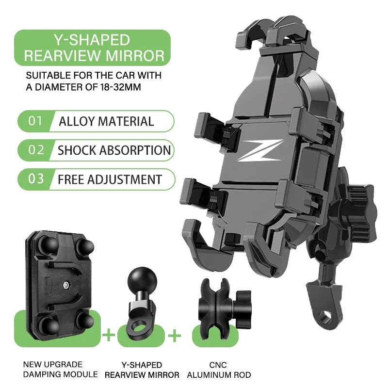 One-Second Tool-Free Install Navigation Holder Motorcycle Phone Mount For KAWASAKI Z Z400 Z900 Z800 Z750 Z650 ZZR Accessories view 3