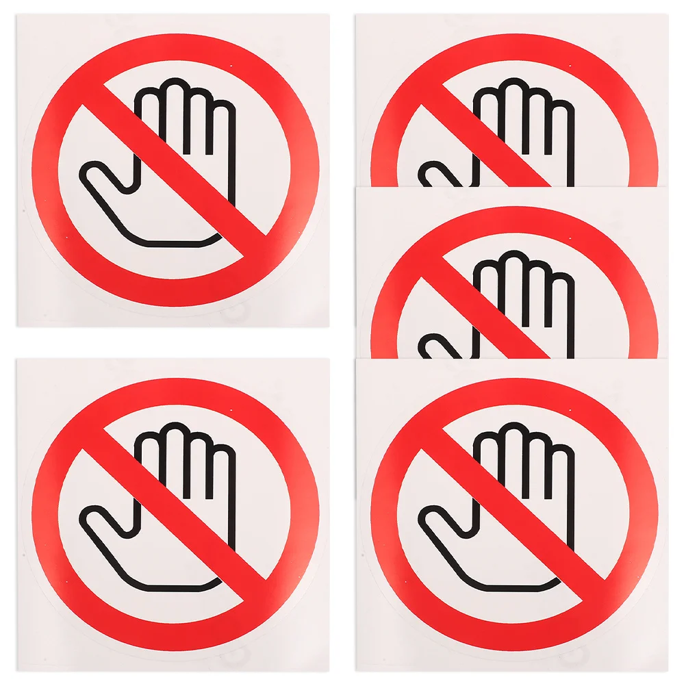 

5Pcs Warning Sign Sticker Do Not Touch Safety Decal Strong Adhesive for Machinery Secure Surface Not Touch Warning Label Sticker