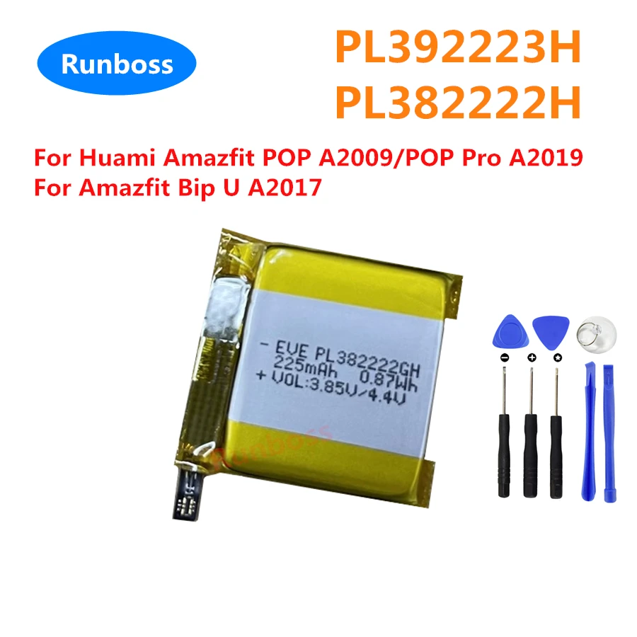 PL392223H PL382222H Original Battery For Huami Amazfit Bip U A2017 POP A2009 ,Pop Pro A2019 Smat Watch Battery 392223 235mAh