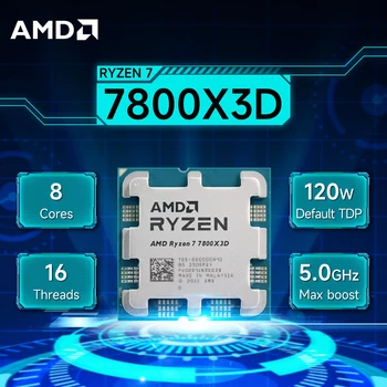 Processador amd ryzen 7 7800x3d 4.2ghz 8 núcleos 16 threads l3 = 96m r7 7800x3d soquete am5 5nm 120w ddr5 novo mas sem cooler