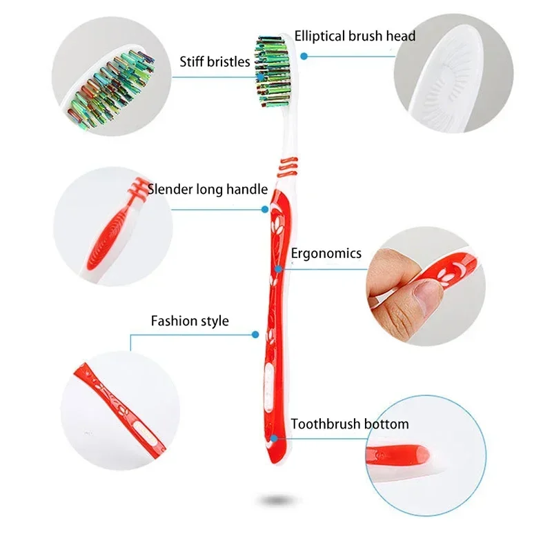 1PCS Super Hard Toothbrush Whiten Tooth Cross Bristles Remove Tongue Plaque Bacteria Smoke Coffee Stains Dental Care Teeth Brush