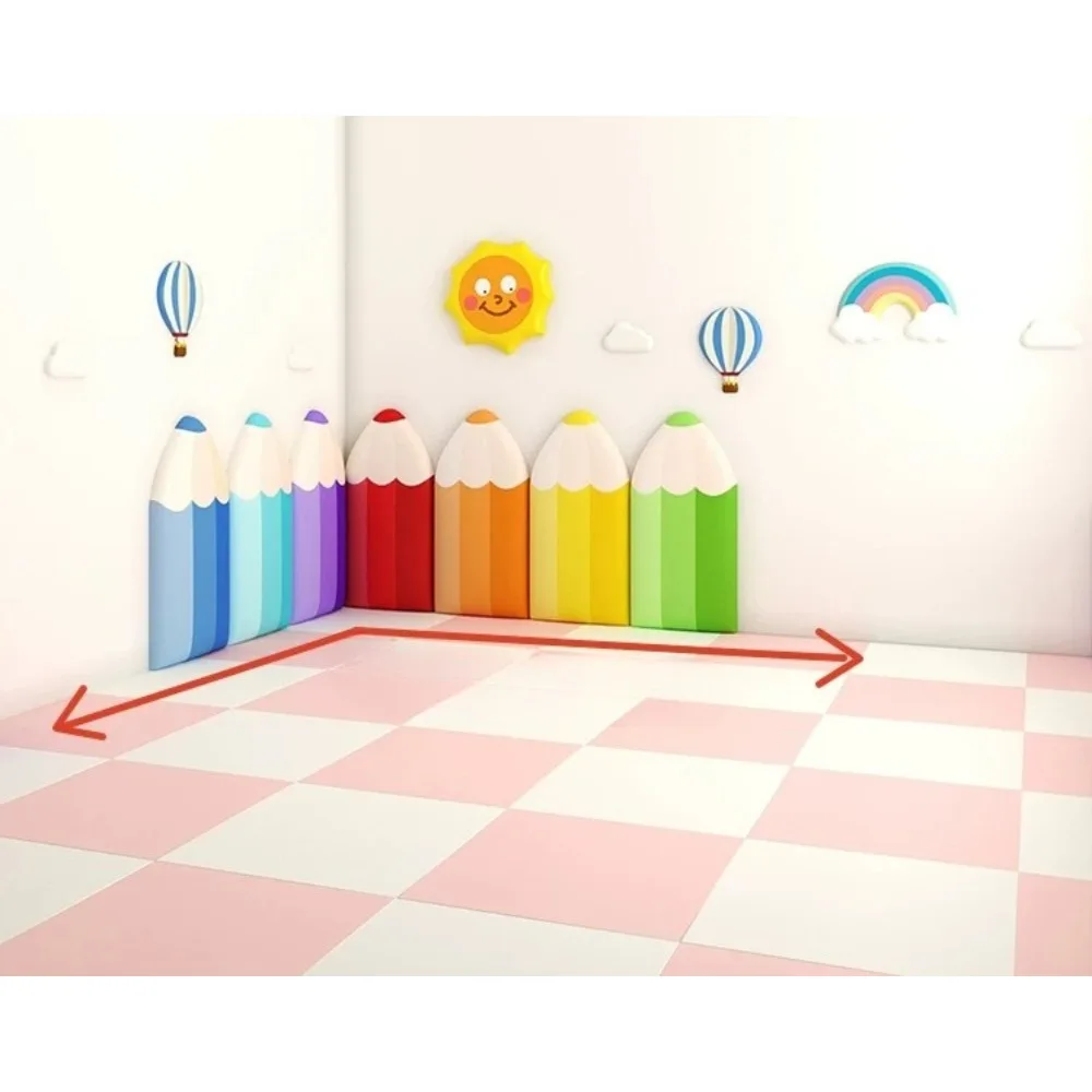 Children's Room Anti-collision Soft Bag Wall Sticker Self-adhesive Headboards 3D Tatami Wall Enclosure Kindergarten Decoration