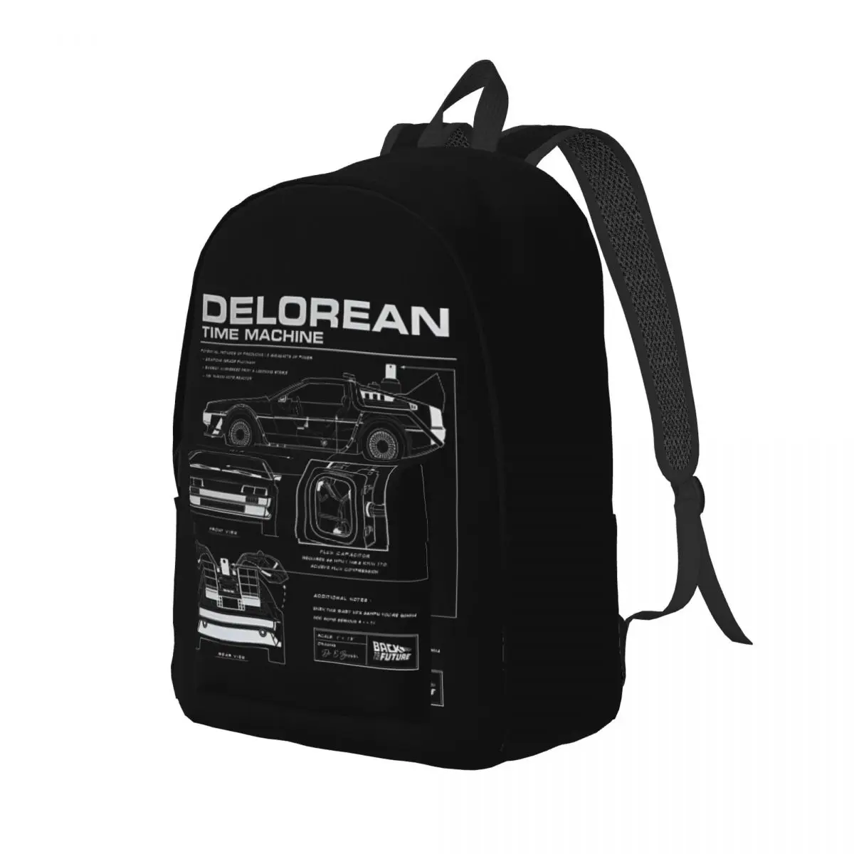 DeLorean-mochila de Regreso al futuro para hombre y mujer, morral fresco para el trabajo de estudiantes al aire libre, bolsas de lona para la universidad