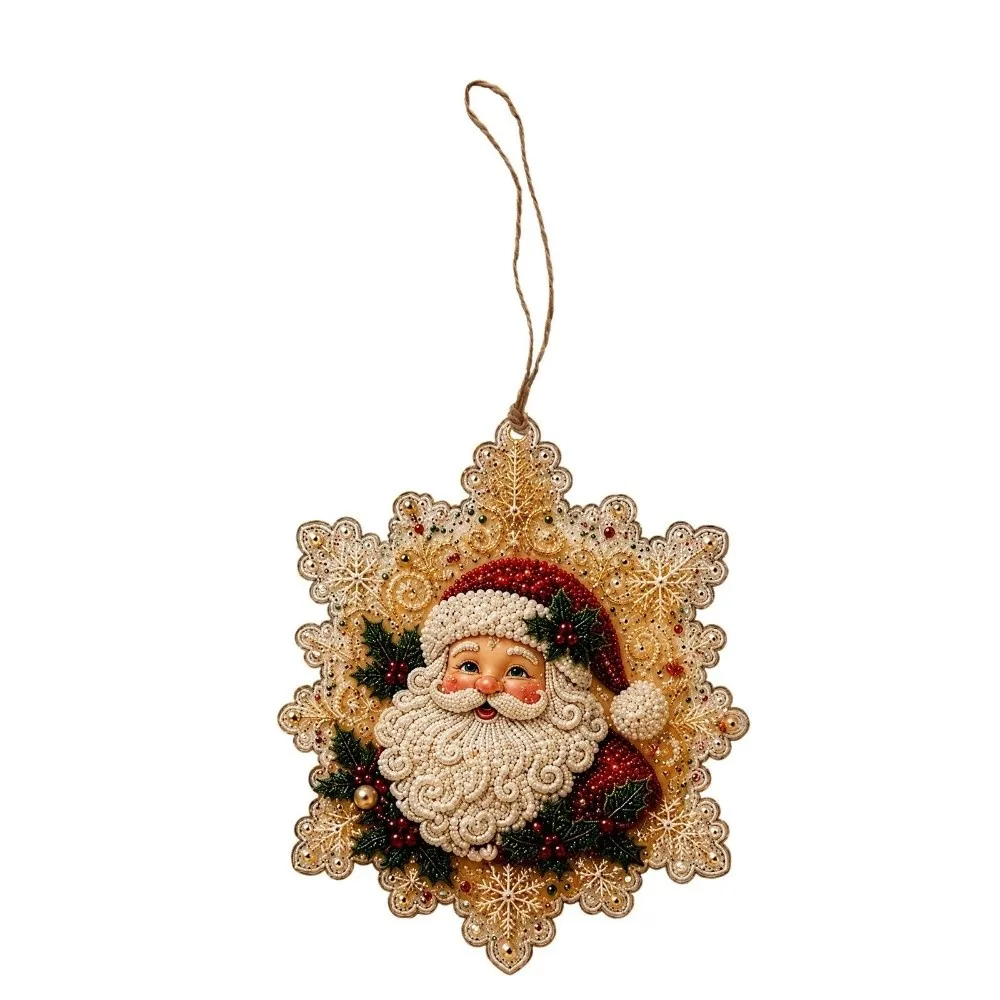 2D Flat Diamond Painting Kit Multi-Style Hand-made Craft DIY Christmas Ornament Entry-level Well-equipped Christmas Tree Pendant