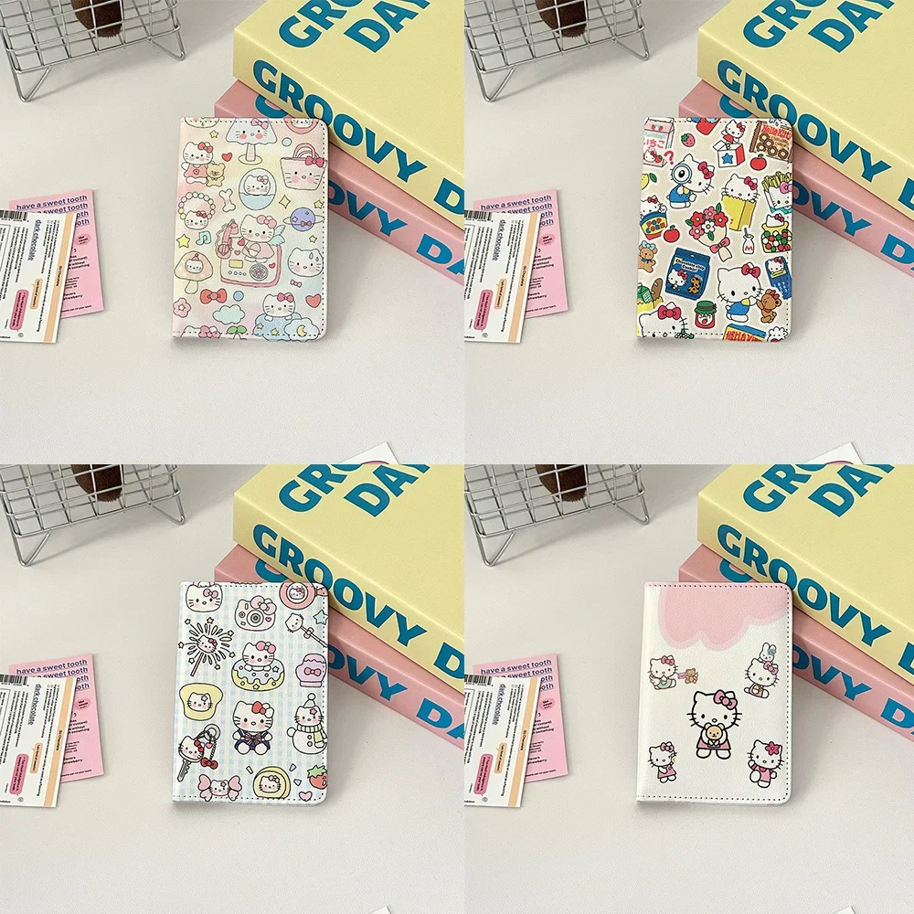 

Kawaii Cute Anime Peripheral Hello Kitty Cartoon Certificate Credit Card Passport Journey Storage Bag Couple Festivals Gift