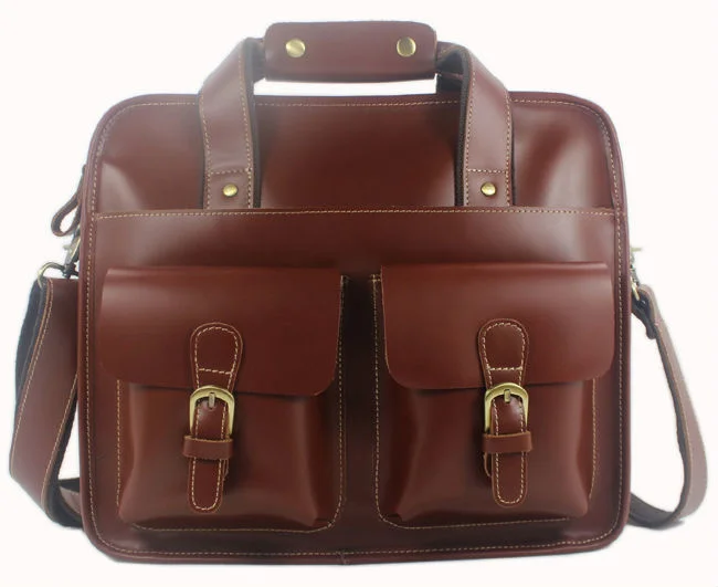 Class Fashion High Men Genuine Leather Shoulder Bag men Messenger male crossbody bag 12~14" laptop tote Briefcase #M032