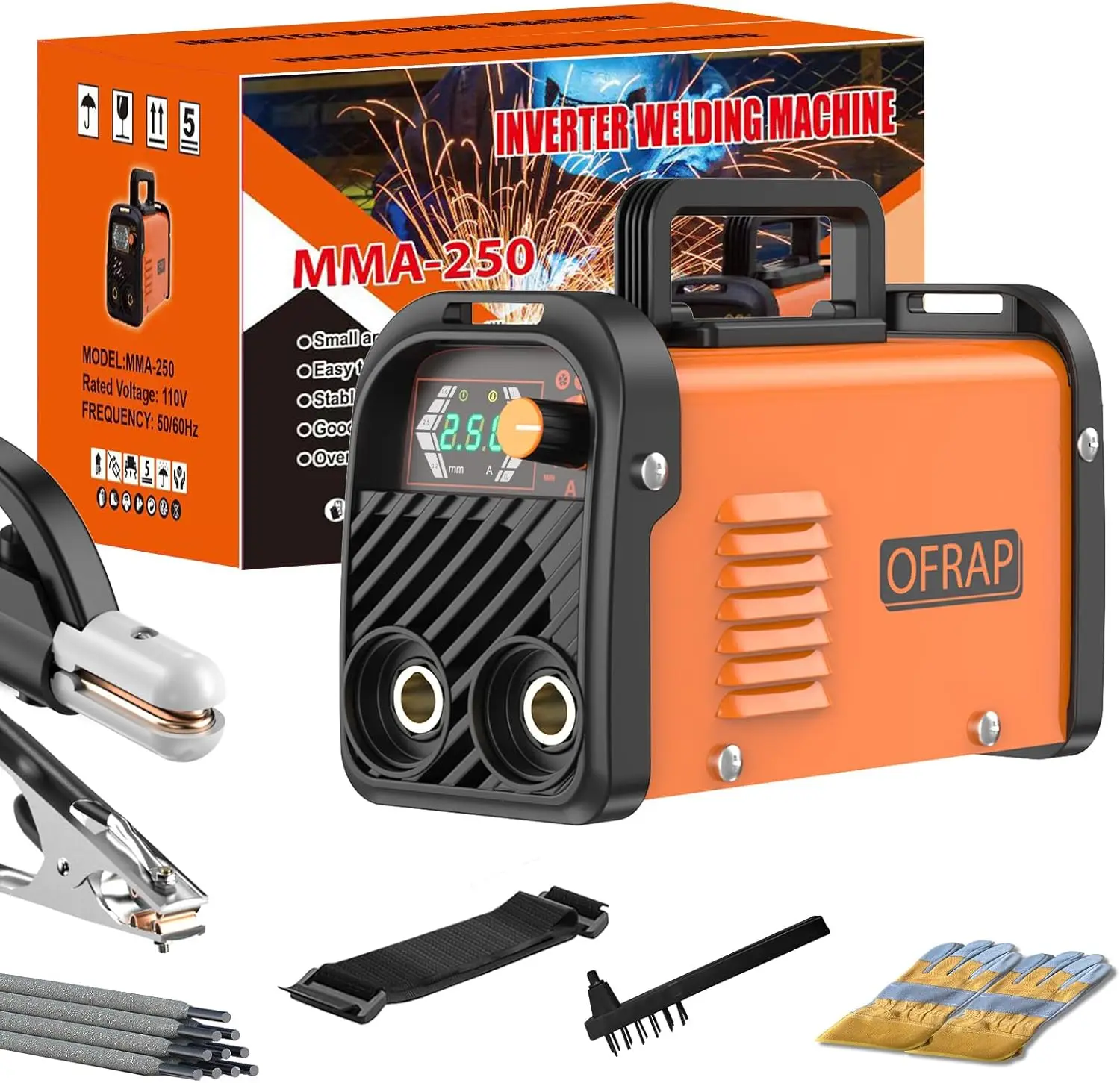 

Модернизированный сварочный аппарат MMA 250A 110В, мини-портативный сварочный аппарат 2-в-1 ARC/Lift TIG с функцией горячего запуска