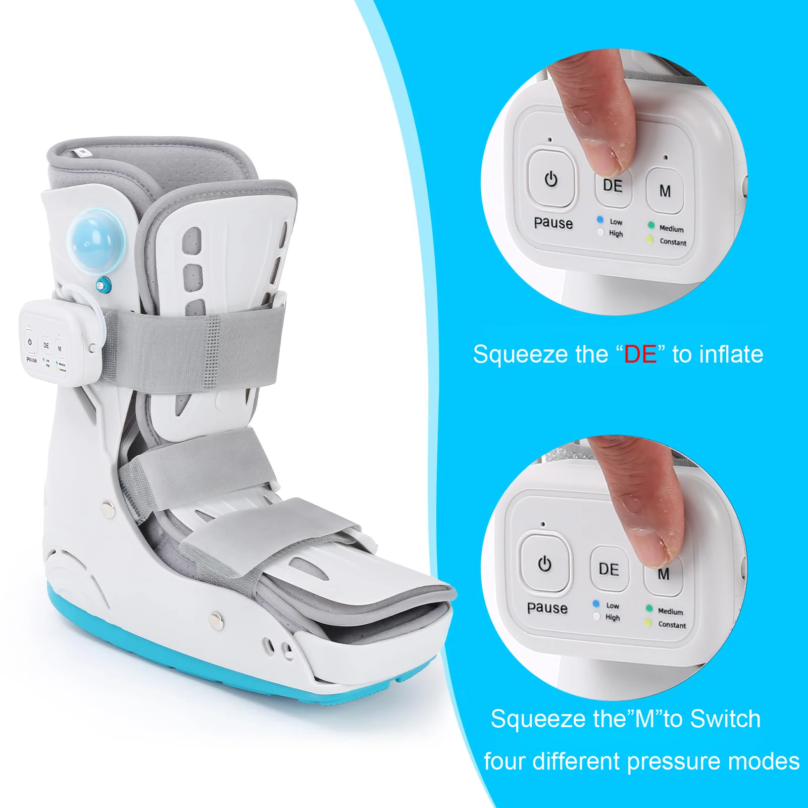 Electric Air Pump Fracture walking Boot Adjustable Medical Inflatable Walker Boot nkle Protector Fracture Fixation Boot