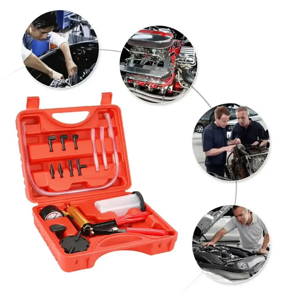 

Vacuum Pistol Pump Tester Kit Aluminum Pump Pressure Vacuum Gauge Automobile Hand Tools Brake Fluid Drain Tool