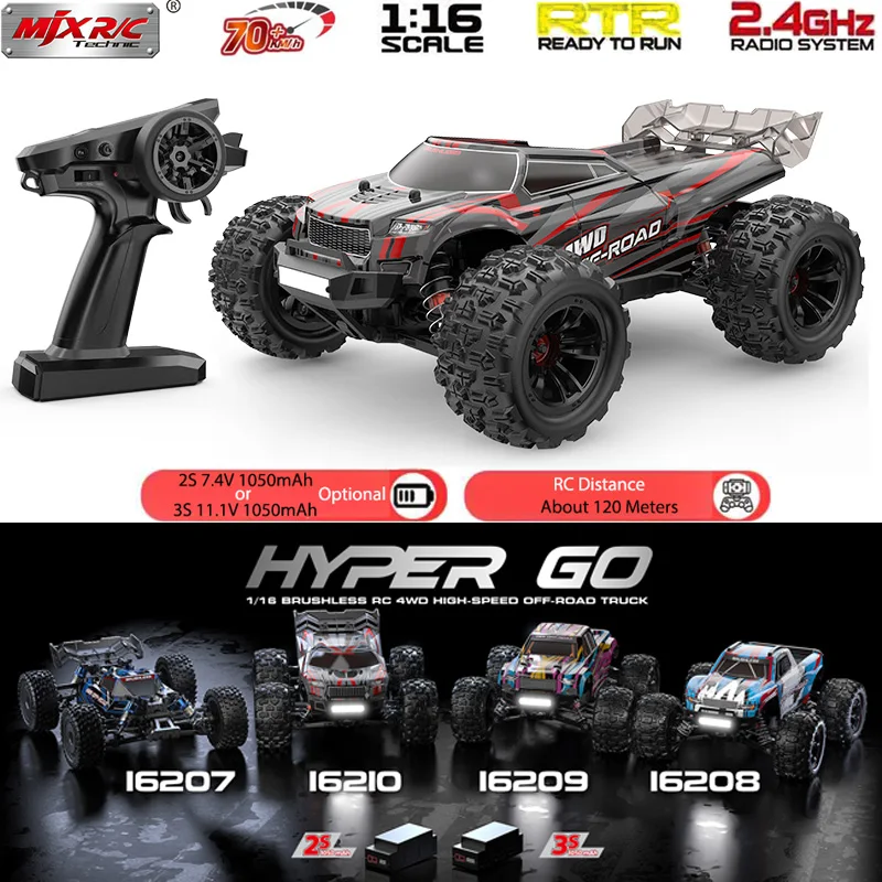 Hyper Go MJX 16210 16207 16208 16209 1/16 4WD 2.4G RC Car 70KM/H Brushless RC Racing Car Remote Control Off-Road Truck Toys Gift