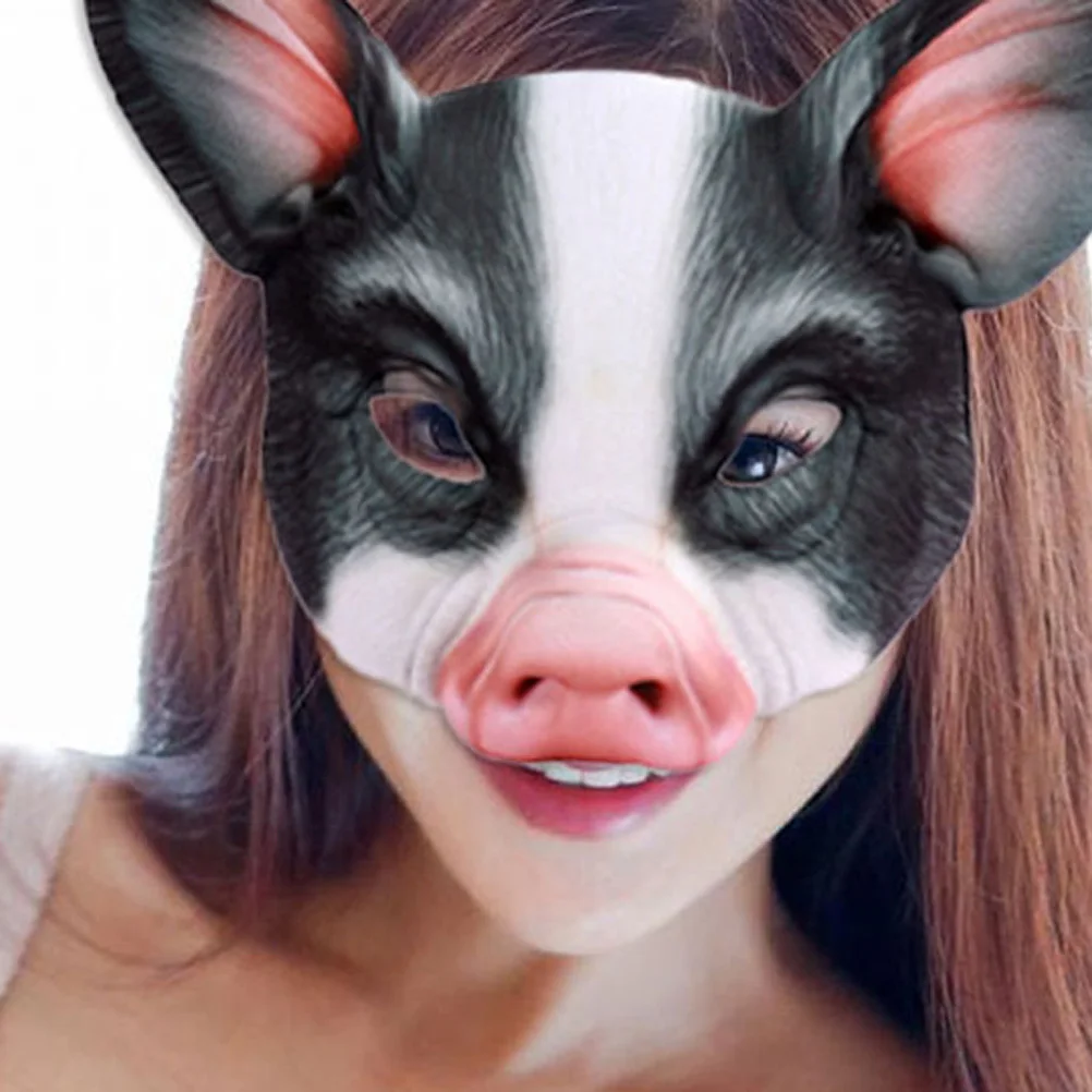 2 قطعة قناع خنزير نصف وجه على شكل حيوان للحفلات والمهرجانات والهالوين وحفلات تنكرية كرة تنكرية للنساء والرجال قناع الحفلات