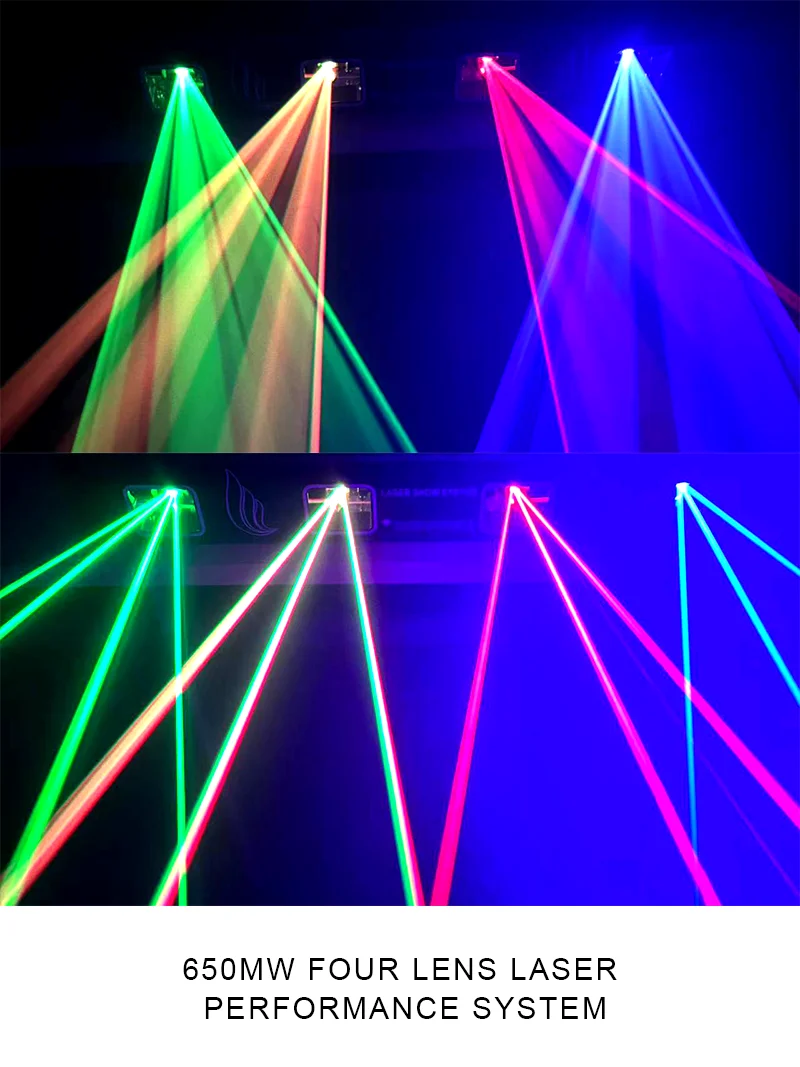 Vier-Linsen RGBY Vier-Farbe Laser Scanning Projektor DMX512 Für Bühne DJ Disco Bar KTV Weihnachten Dekoration Party laser Licht