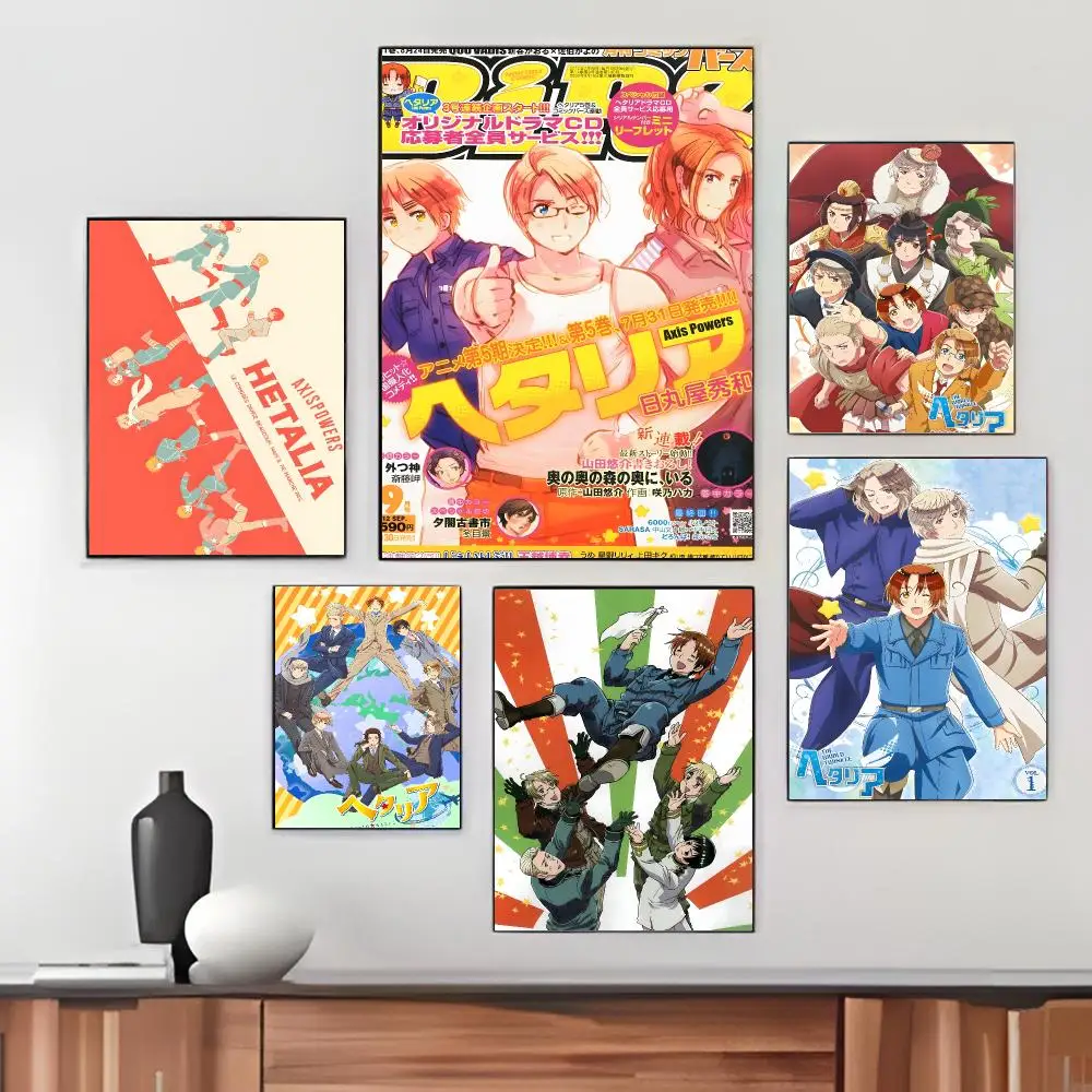 Japanese Anime H-Hetalia The Beautiful World Poster Pegatina artistica HD autoadhesiva impermeable para salon dormitorio
