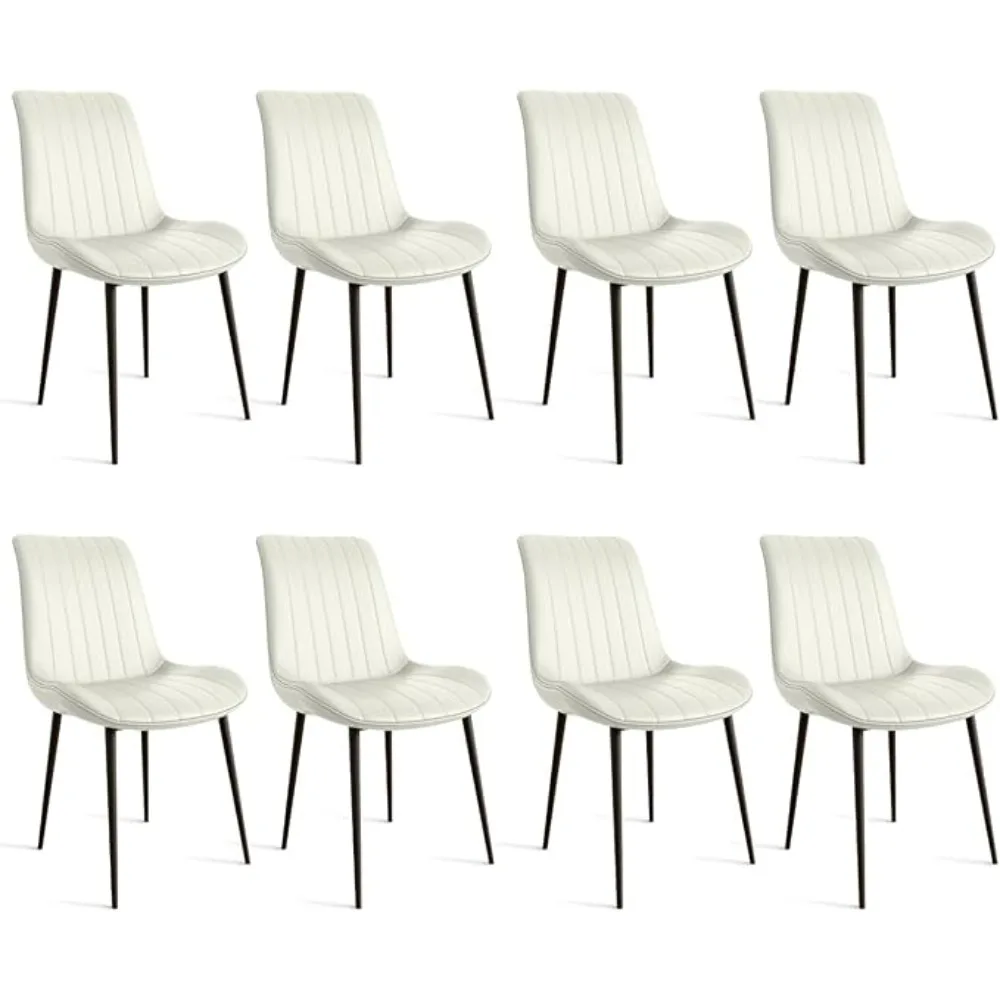 

Набор обеденных стульев из искусственной кожи из 8 мягких обеденных стульев Современные стулья для кухни и столовой с удобными, по индивидуальному заказу