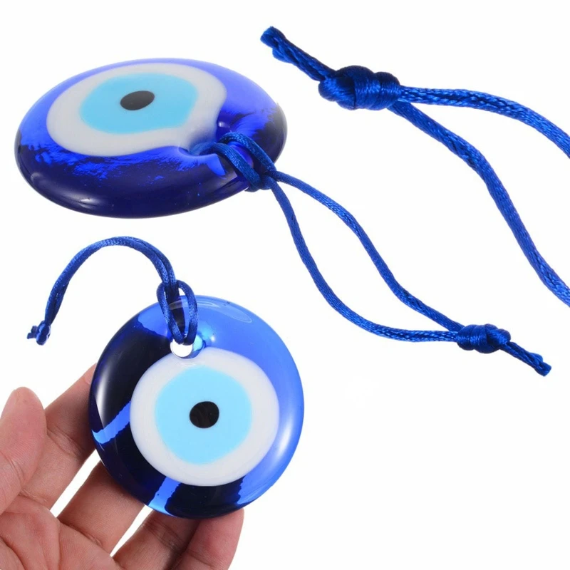 For Evil Eye Pendant Turkey Blue Eye Pendant Glass Eye Nylon Cord Charms Ladies Men's for Protection Lucky Jewelry Gifts