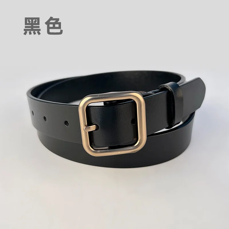 新しい牛革ベルト女性用ピンバックル本革カジュアル多用途レトロベルト