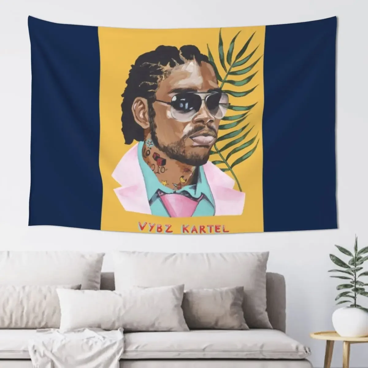 

Vybz Kartel. Jamaican Dancehall Hero Tapestry Art Mural Outdoor Decoration Tapestry