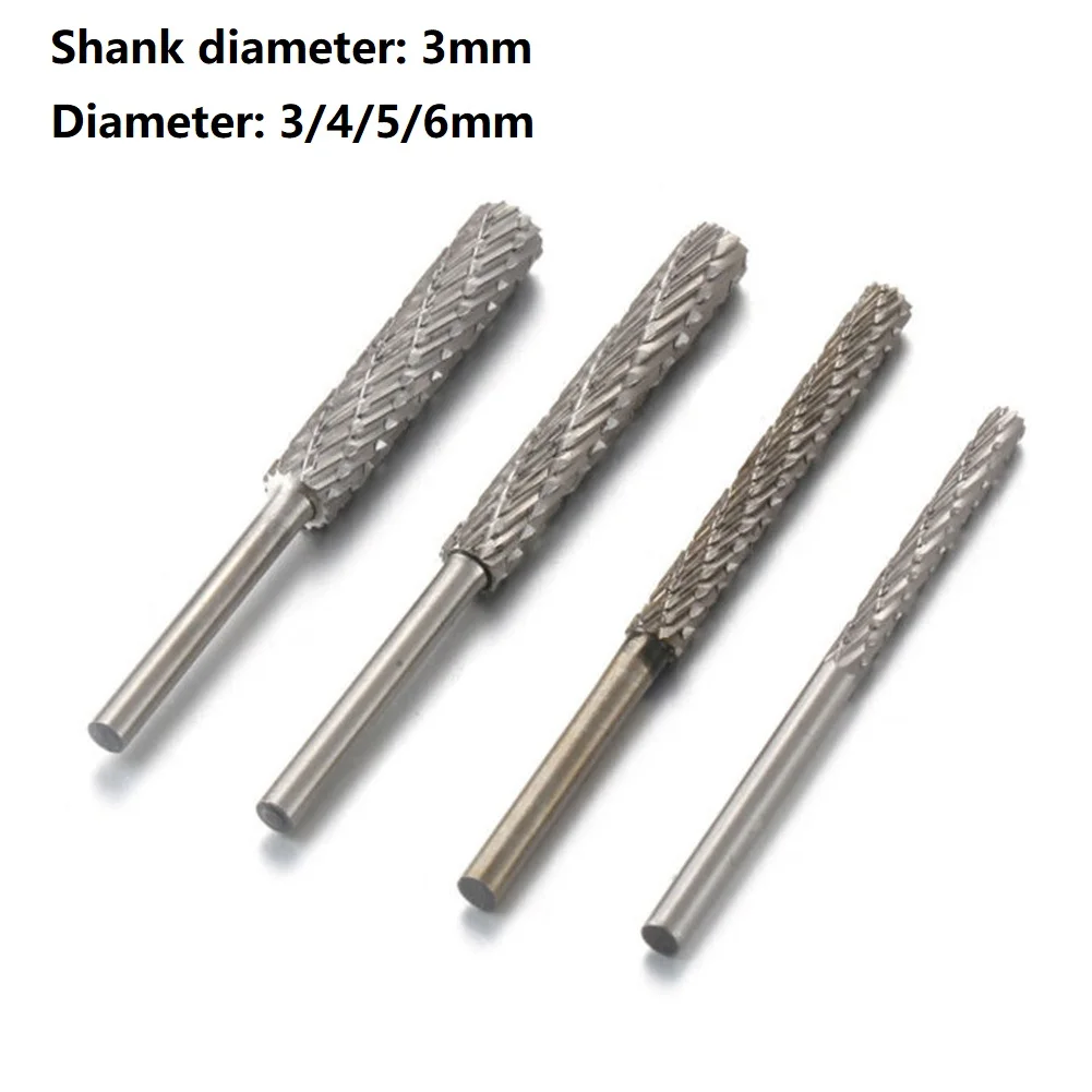 Milling Cutter Rotary Bur Cutter Rotary File Milling Cutter Lengthen Drill Bit High Speed Steel For Plastic Grinding