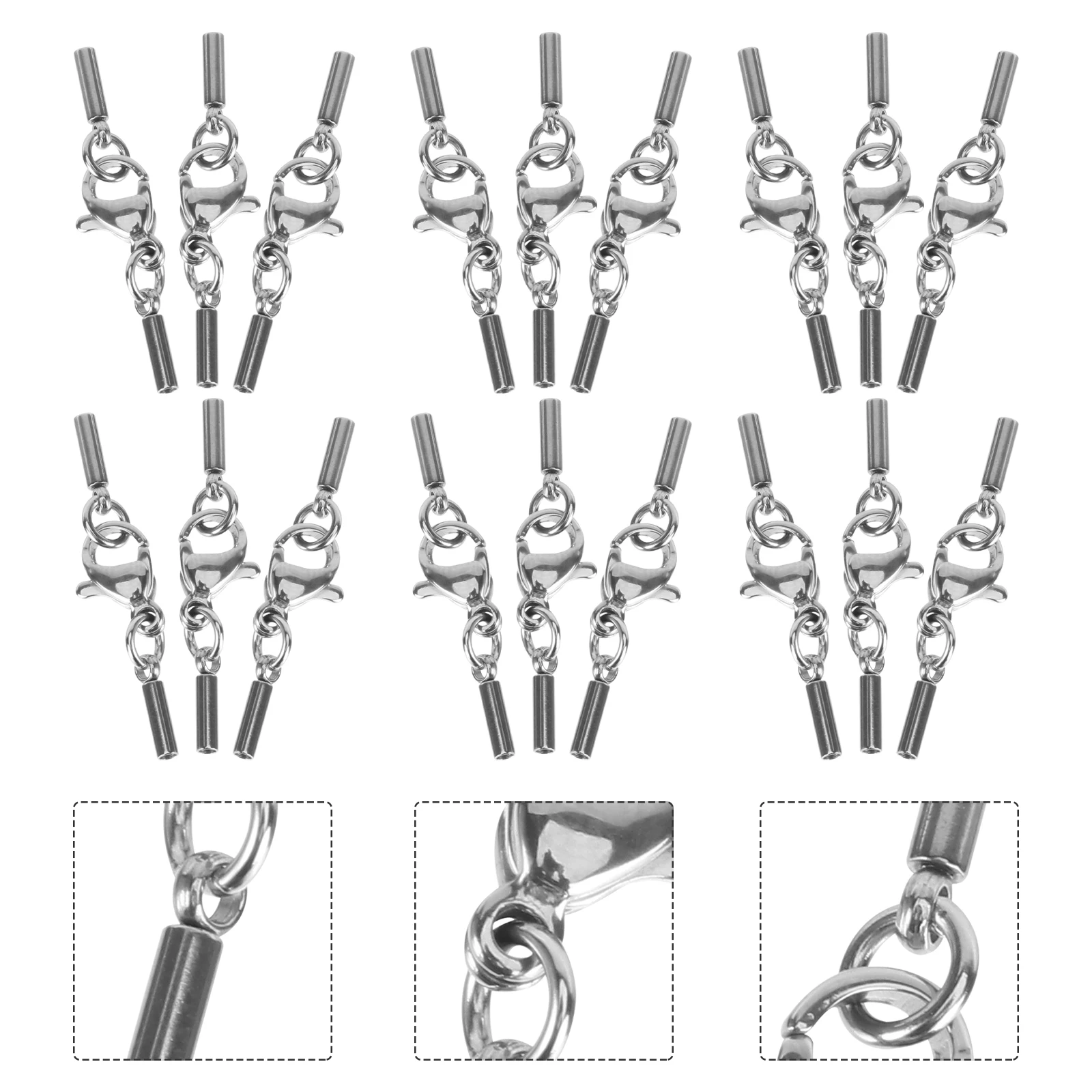 

20pcs String Fasteners Stainless Steel Jewelry Making Necklace Bracelet Craft DIY Accessories Lobster Clasp Design Durable