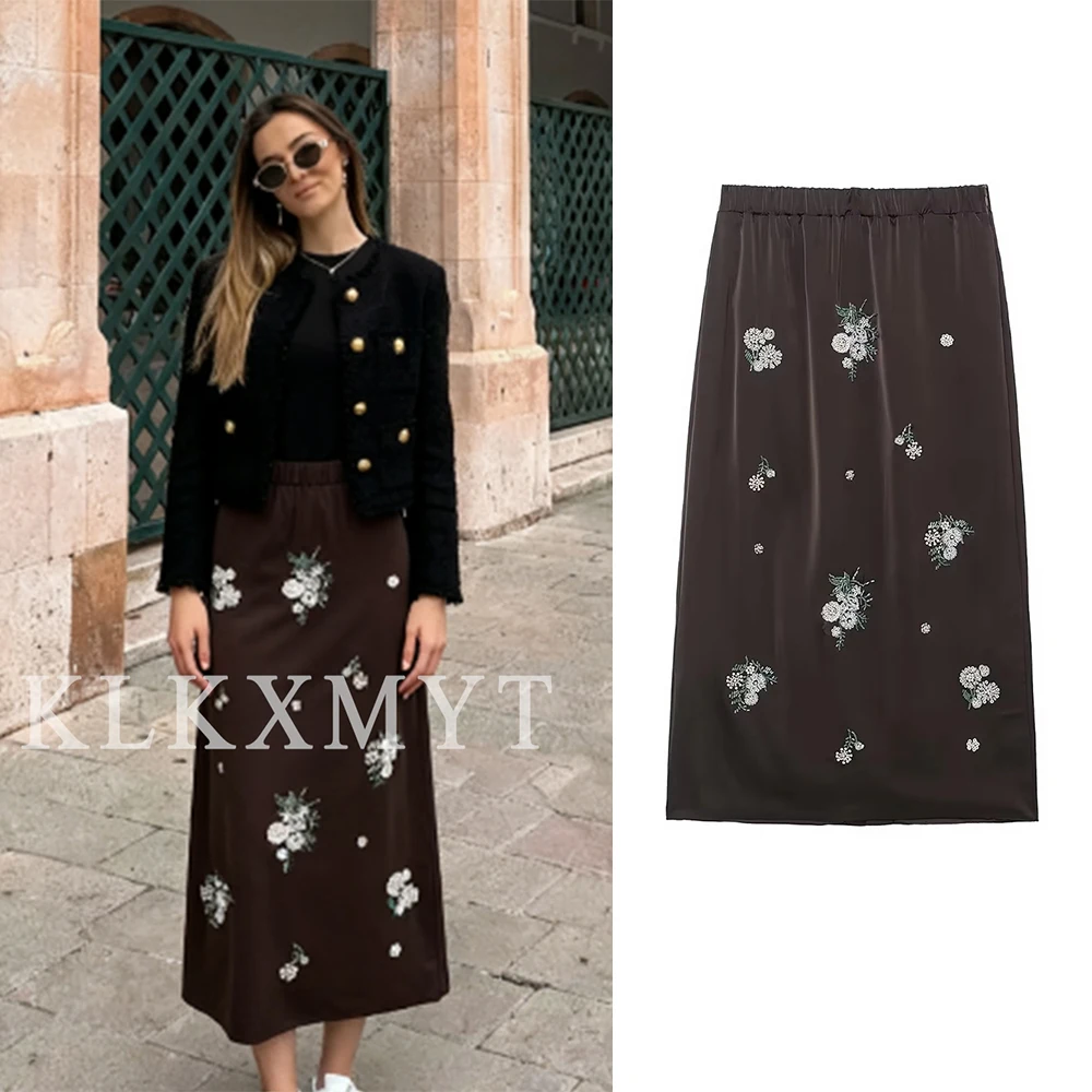 

Женские сексуальные юбки 2025, женские летние новые модные однотонные юбки с вышивкой бисером, женские элегантные юбки с высокой талией