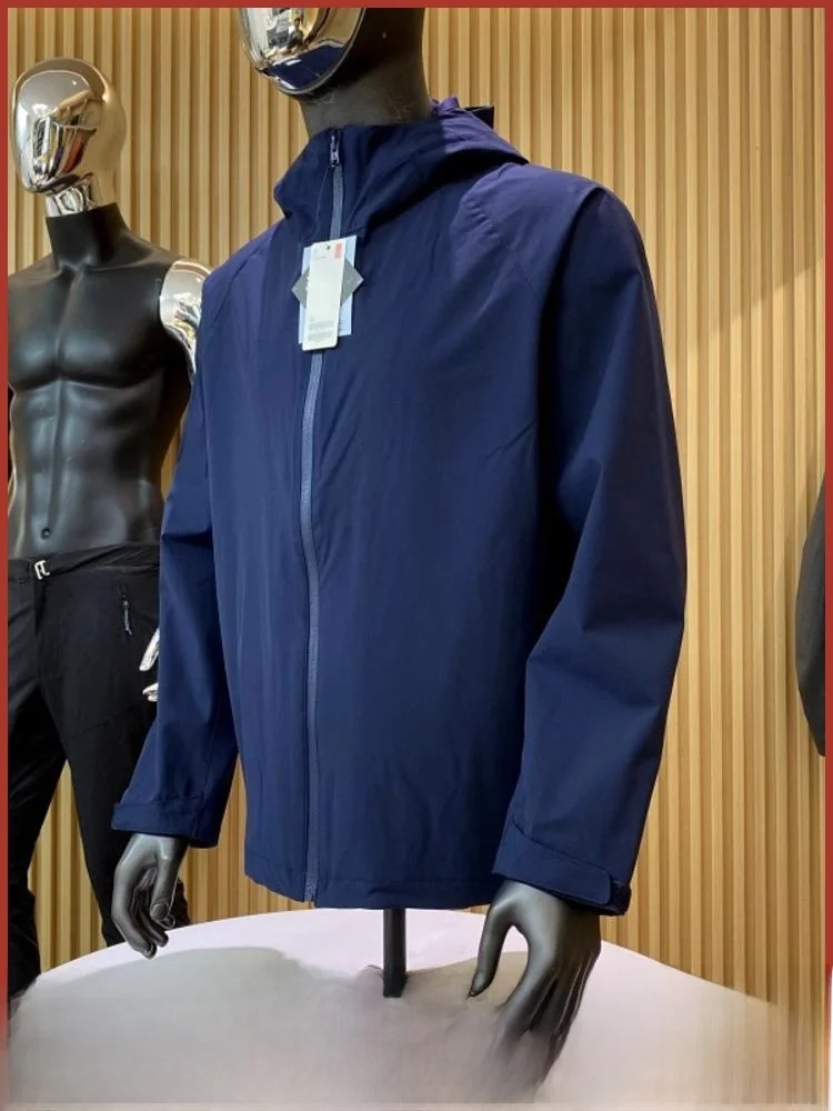 

Outdoor Functionali Windproof Loose Casual Hooded Jaet Men Color Versatile Outerwear Trendy Polyester Fiber Long Sl...