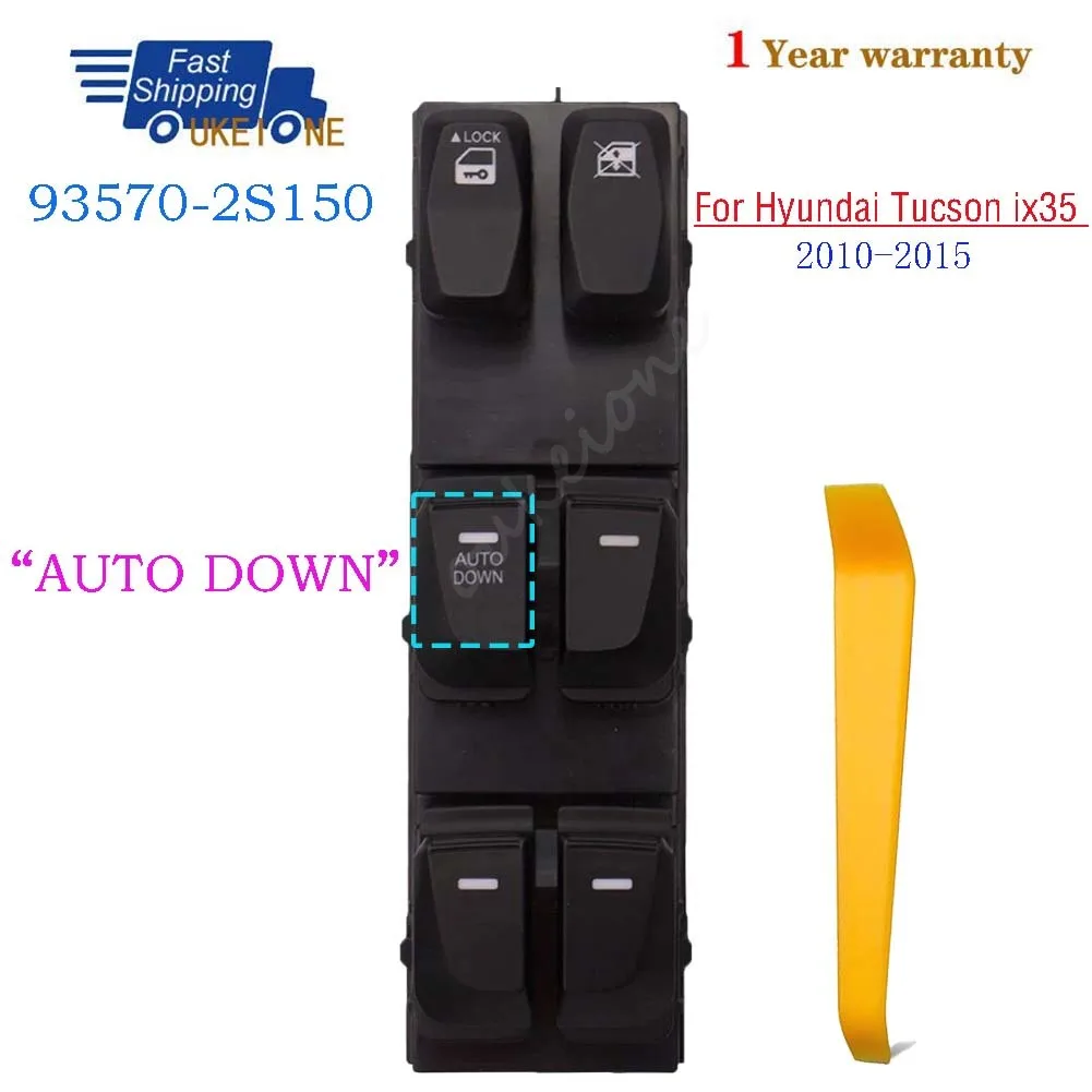 93570-2S150 لشركة هيونداي توكسون ix35 2010-2015 الجبهة اليسرى ماستر سائق الجانب الطاقة الكهربائية نافذة التبديل رافع زر التحكم #1