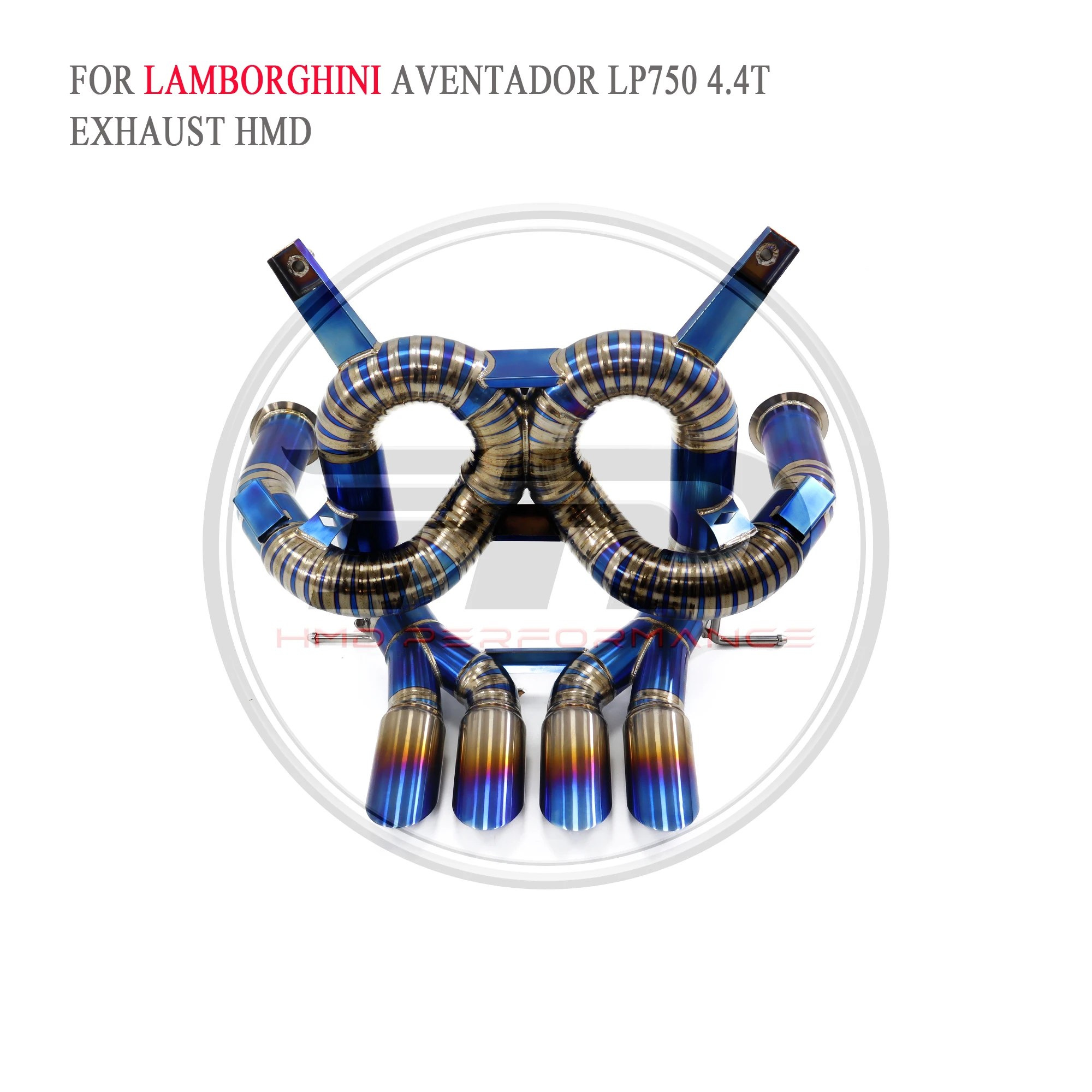 HMD Titanium Exhaust System Performance Catback for Lamborghini Aventador LP750 4.4T Without Valve With Ti Dual Tips