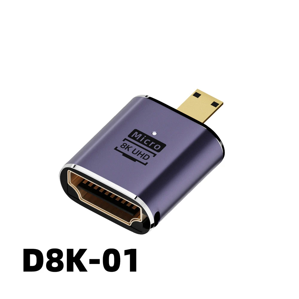 Degree Angled U-shaped L Converter Mini Male to HDMI-compatible 2.1V Female Extension 4K 5K 3D UHD 8K 60Hz Adapter